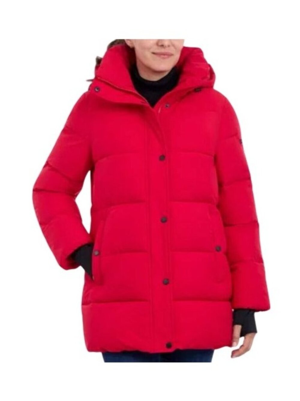 NWOT BCBGMAXAZRIA Red Feather-Free Hooded Puffer Coat XL MSRP $250